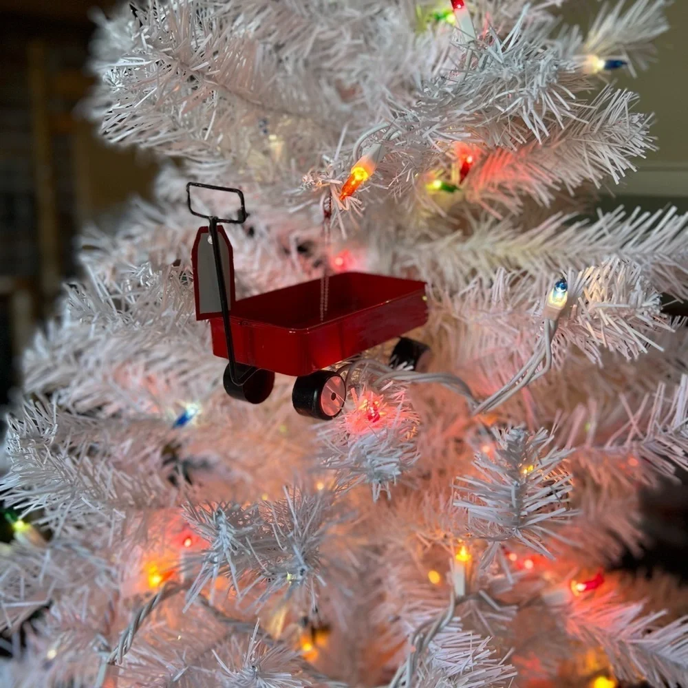 Rare Vintage 1980’s Red Wagon Christmas Ornament